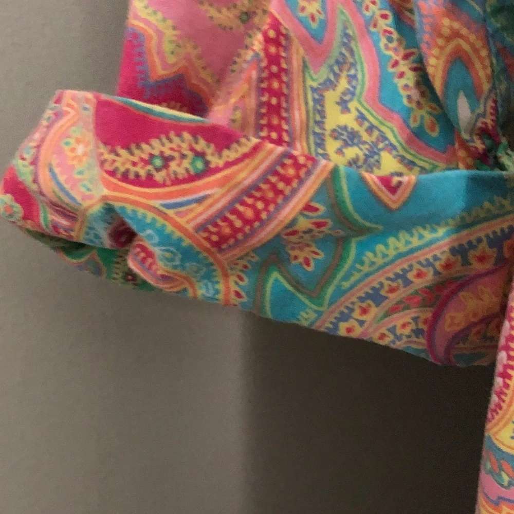 Long Ralph LaurenPastel Paisley Button-Up Tunic - Picture 4 of 6